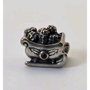 Pandora Christmas Sleigh Charm 925 ALE Sterling Silver Gift Bead